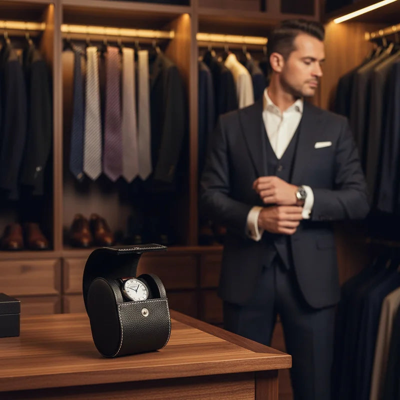 Etui de voyage pour montre noir 1 Slot - lifestyle luxe | Boites Lefiguet