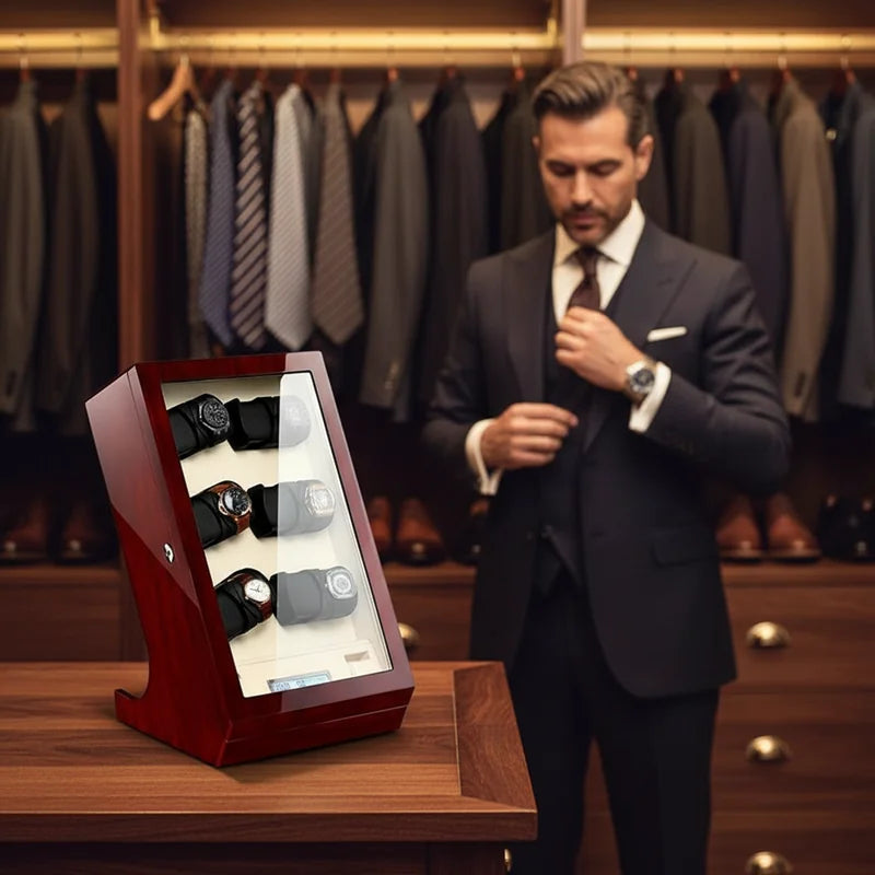 Remontoir bois montres automatique vertical 10 Slots - lifestyle luxe | Boites Lefiguet