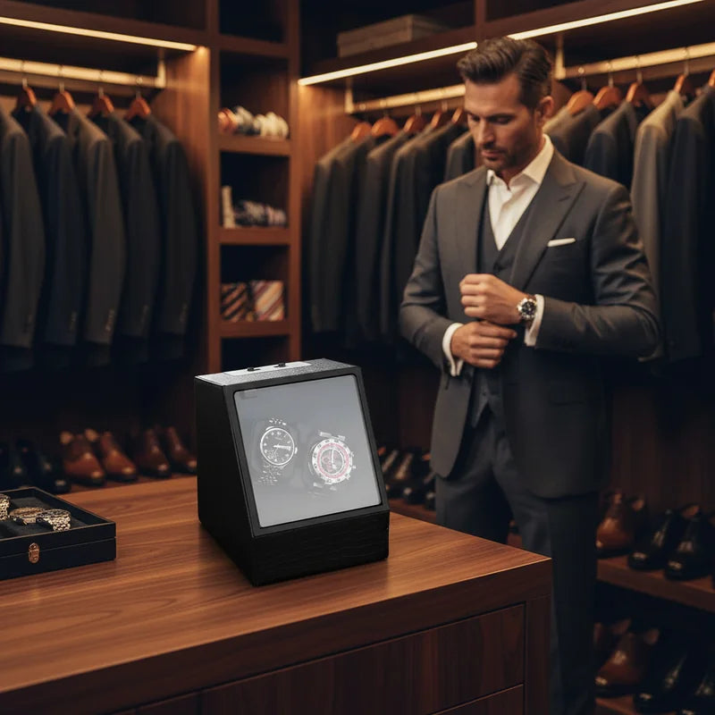 Remontoir à montres automatiques croco 2 Slots - lifestyle luxe | Boites Lefiguet