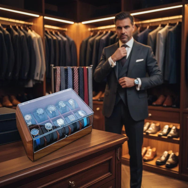 Boite à montre Vintage Gravée 10 slots - Héritage - lifestyle luxe | Boites Lefiguet