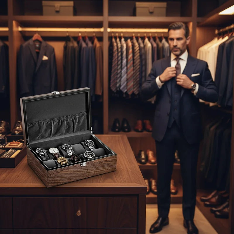 Boite 10 Montres Compartiments Larges - lifestyle luxe | Boites Lefiguet
