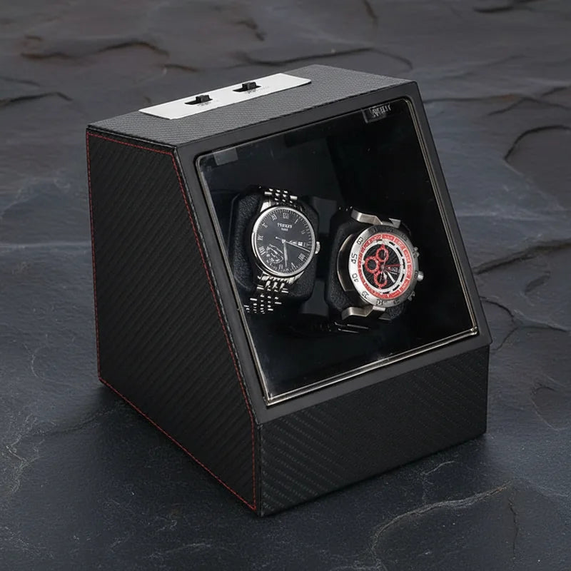 Remontoir à montres automatiques carbone 2 Slots - rangement montres | Boites Lefiguet