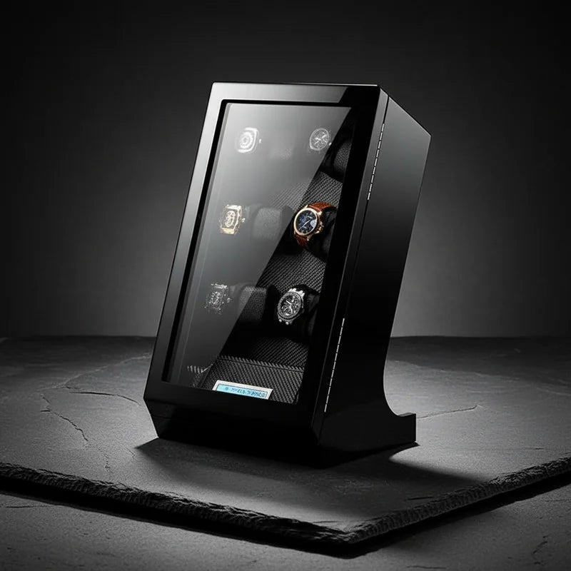 Remontoir carbone montres automatiques vertical 12 Slots - rangement montres | Boites Lefiguet