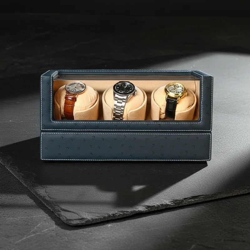 Remontoir De Montre Bleu 3 Slots - rangement montres | Boites Lefiguet