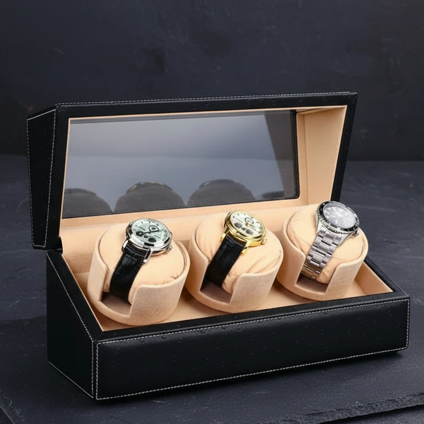 Remontoir De Montre Bleu 3 Slots - rangement montres | Boites Lefiguet