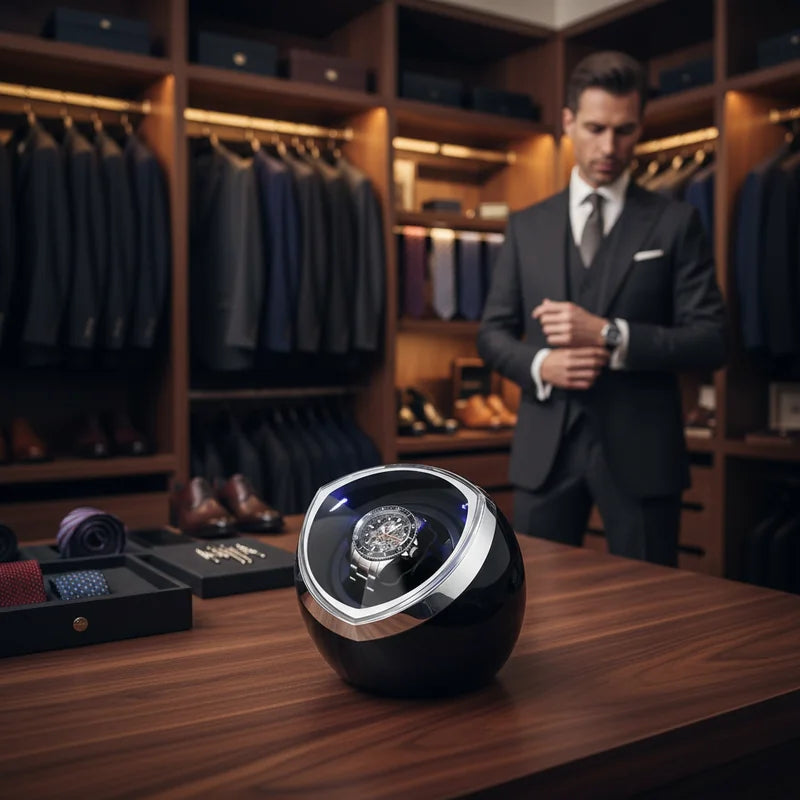 Remontoir montre automatique 1 Slots dans dressing luxe - rangement montres | Boites Lefiguet