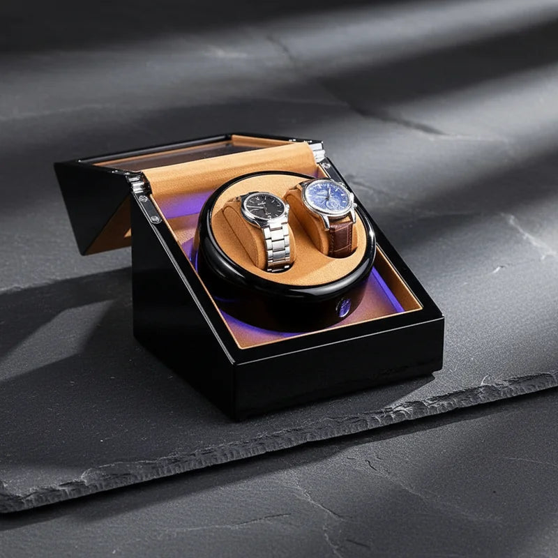 Remontoir montre automatique à LED 2 Slots - rangement montres | Boites Lefiguet