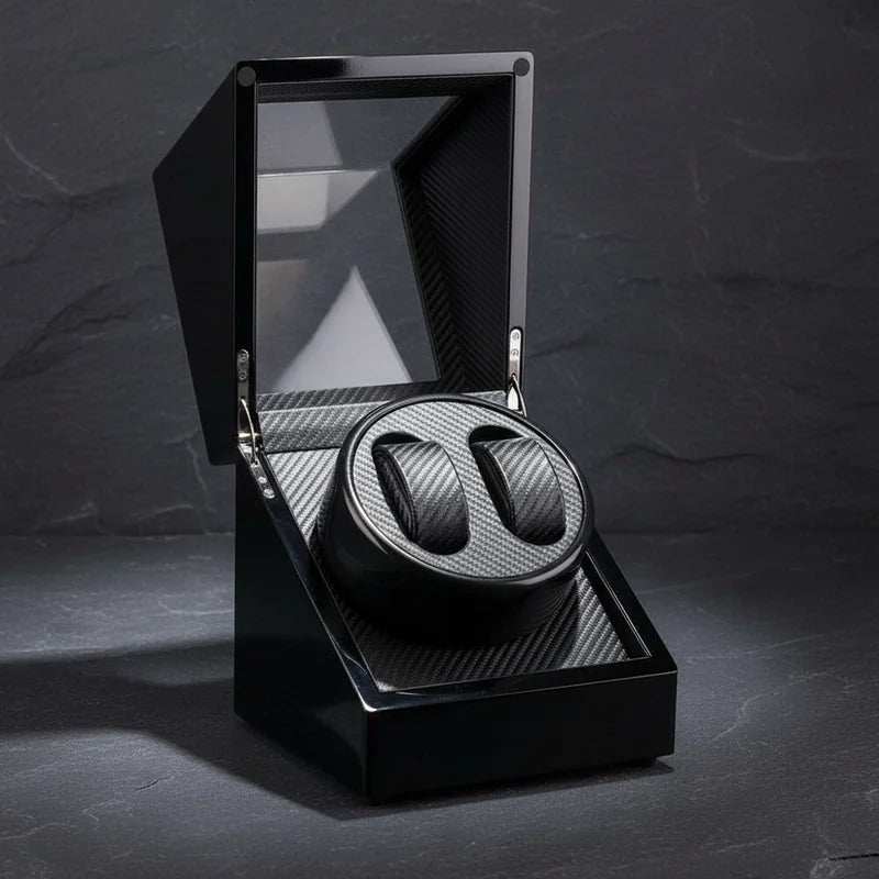 Remontoir montre automatique Black Wood 2 Slots - rangement montres | Boites Lefiguet