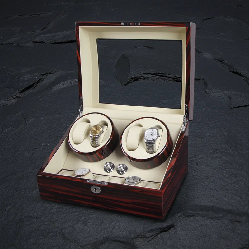 Remontoir montre automatique Bois vernis 10 Slots - rangement montres, en bois | Boites Lefiguet