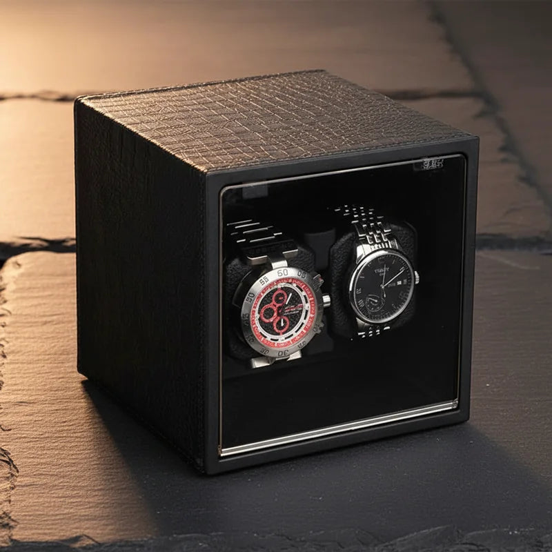 Remontoir montre automatique Cube 2 Slots - rangement montres | Boites Lefiguet