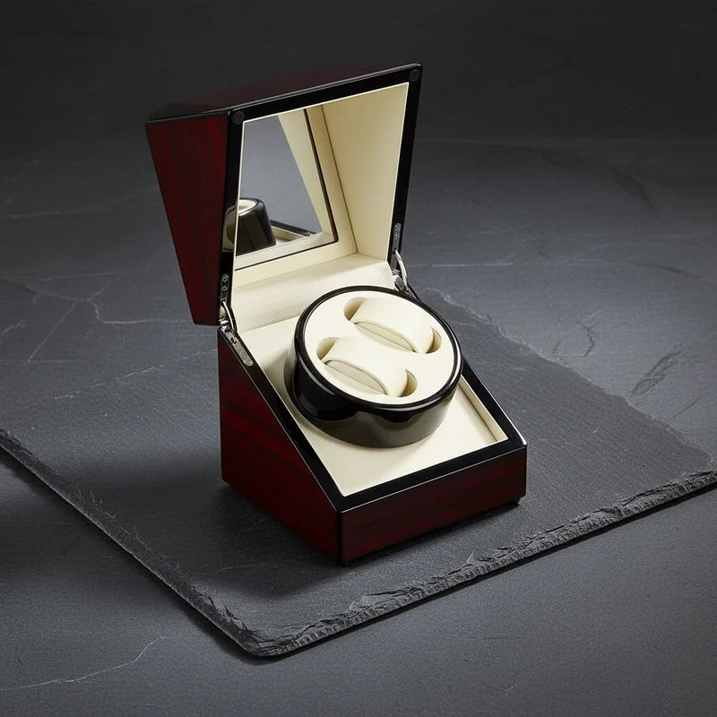 Remontoir montre automatique Red Wood 2 Slots - rangement montres | Boites Lefiguet