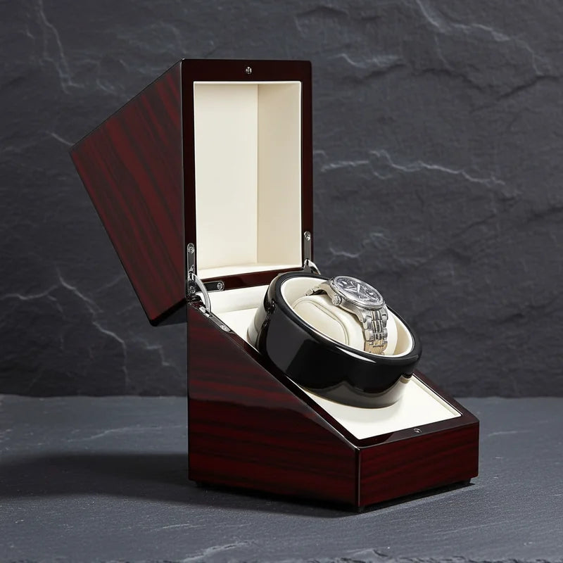 Remontoir montre automatique Red Wood 2 Slots - rangement montres | Boites Lefiguet