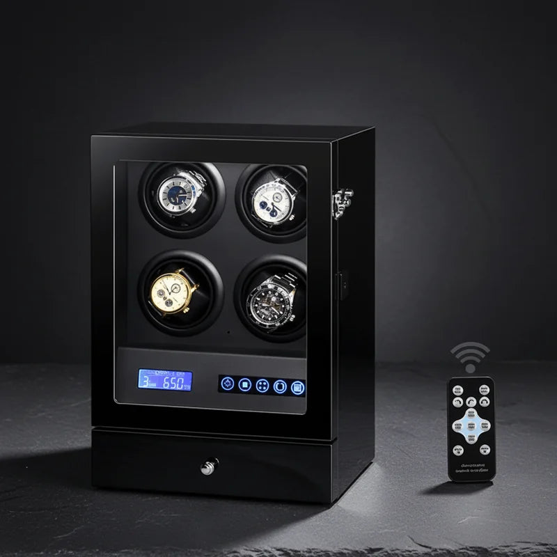 Remontoir montres automatiques Bois noir 4 Slots - rangement montres, en bois | Boites Lefiguet