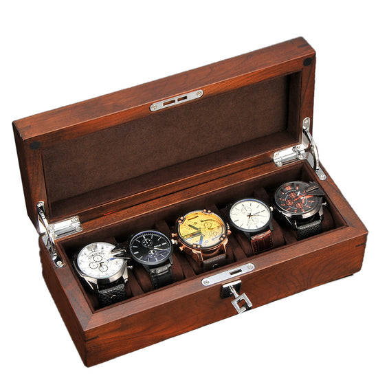 Un coffret en bois Boites Lefiguet avec différentes montres Boite à Montre de Luxe.