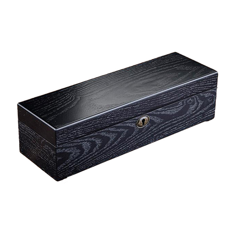 Une boîte en bois Coffret Rangement 6 Montres avec un couvercle, de marque Boites Lefiguet.