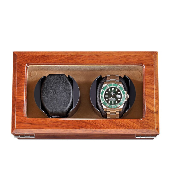 Deux montres Remontoir Montre Électrique 2 slots dans un coffret en bois Boites Lefiguet.