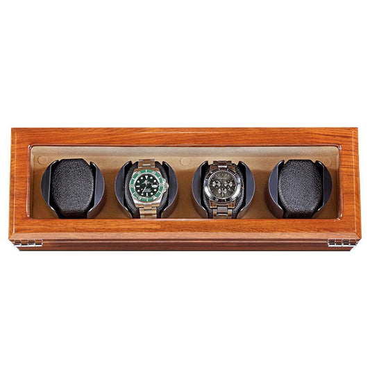 Trois Remontoirs Montre Électrique 4 slots dans un coffret en bois de Boites Lefiguet.