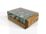 Une Boite à montre Personnalisable 8 cases - Remontoir en bois Robustesse avec couvercle en verre. (Marque : Boites Lefiguet)