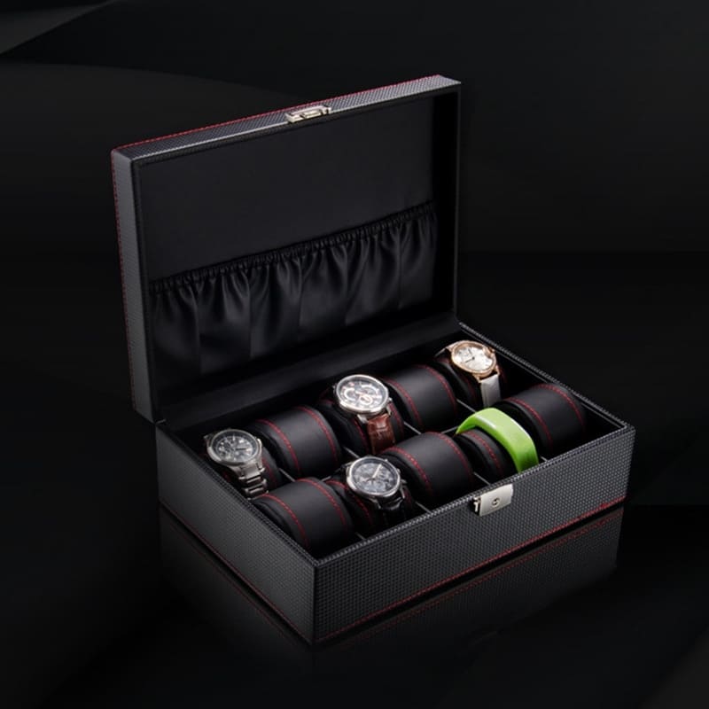 coffret montre noir ouvert boite