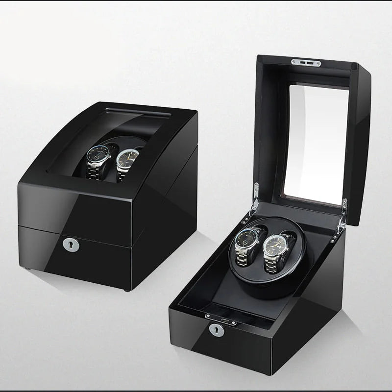 Remontoir de montre double, montres automatiques, rotateur de montre double avec lumières LED Remontoir de montre double, montres automatiques, rotateur de montre double avec lumières LED